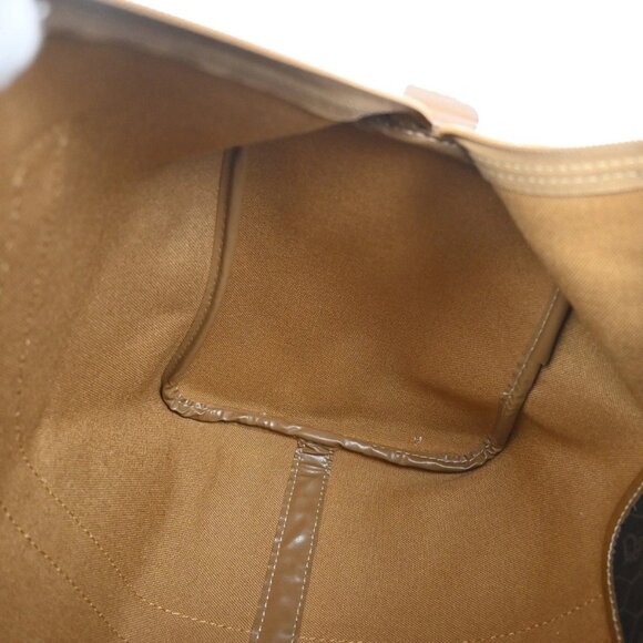 CHRISTIAN DIOR Logo Honeycomb Travel Hand Bag PVC Leather Brown Frannce - Picture 14 of 14